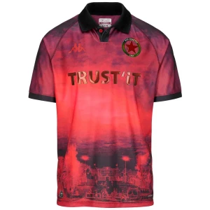Kappa T-shirt Manches Courtes Junior Loin Red Star Fc Kombat 24/25 Red Bordeaux / Black Sponsor 8 Années Garçon,Fille