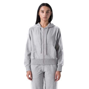 Everlast Sweat-shirt à Zip Felpa Strechech Inserts Grey Melange-Off White XS