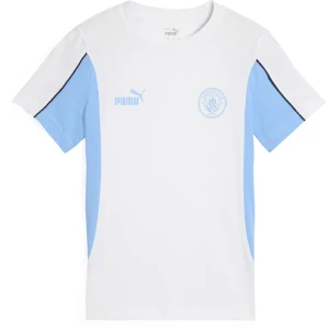 Puma T-shirt à Manches Courtes Manchester City Fc Football Archive White / Team Light Blue L Homme