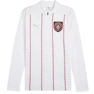 Puma Sweat à Demi-zip Avant-match Manchester City Fc 24/25 White / Dark Jasper S Homme,Femme