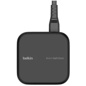 Belkin Câble Usb-c 6 In 1 Core Gan Dock Black One Size unisex