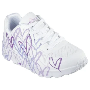 Skechers Baskets Uno Lite Spread The Love White Synthetic / Light Purple Trim EU 31 Fille