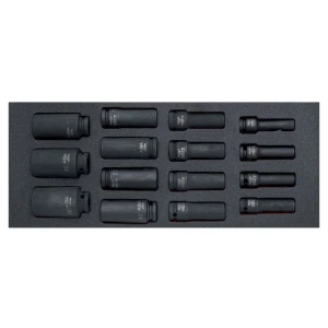 Bahco Juego De Llaves De Vaso 1/2´´ Long Series Set In Foam Tray 1-3 Fit&go 15 Unidades Multicolor One Size