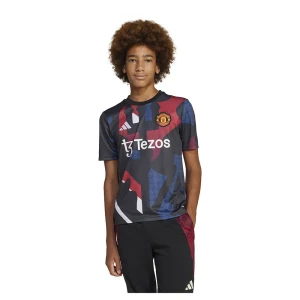Adidas T-shirt Manches Courtes Junior Avant-match Manchester United 24/25 Black / Mufc Red / Off White / Team Coll Burgundy 2 11-12 Années Garçon