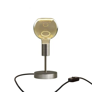 Creative Lámpara De Mesa Alzaluce Globo Ghost Con Interruptor De Metal Satin Titanium EU Plug