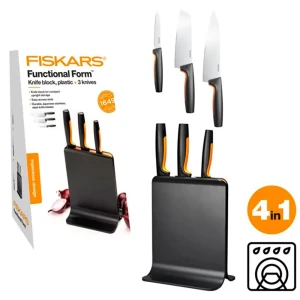Fiskars Bloc à Couteaux 3 Couteaux Black / Orange One Size
