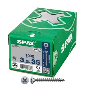 Spax Tornillo De Cabeza Avellanada Y Cruz Wirox Z2 3.5x35 Mm 1000 Unidades Grey One Size