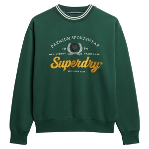 Superdry Sweat-shirt Country Club Loose Deep Green XS Femme