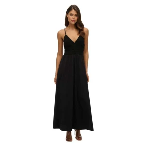 Superdry Robe Longue Sans Manches Lace Jersey Black M Femme