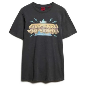 Superdry T-shirt à Manches Courtes Rock Band Logo Relaxed Light Merch Black 3XL Homme