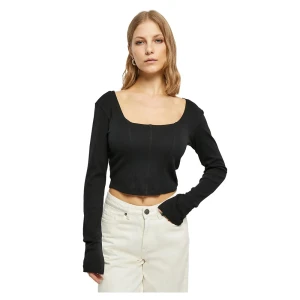 Urban Classics T-shirt à Manches Longues Short Rib Corsage Black L Femme