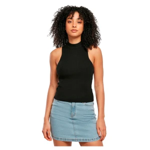 Urban Classics T-shirt Sans Manches Short Rib Knit Turtleneck Black 5XL Femme