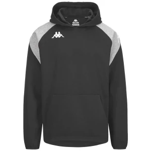 Kappa Sweat à Capuche Lianto Black / Grey Melange 10 Années Garçon,Fille