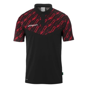 Uhlsport Polo à Manches Courtes Progressive 28 Black / Red 10-11 Années Garçon,Fille