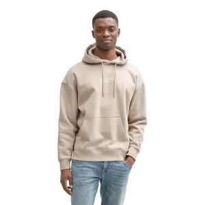 Tom Tailor Sweat à Capuche Relaxed Printed Light Dove Grey XS Homme