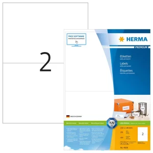 Herma Étiquettes Imprimées Sur Ruban Premium 210x148 Mm 400 Pieces White One Size unisex