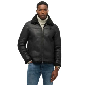 Superdry Veste En Cuir Aviator Black 2XL Homme