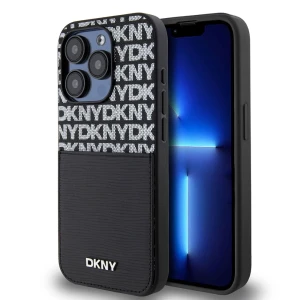Dkny Coque De Téléphone Pu Leather Repeat Pattern Card Pocket Iphone 15 Pro Max Black One Size unisex