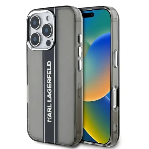 Karl Lagerfeld Coque De Téléphone Iml Stripe Logo Iphone 16 Pro Black One Size unisex