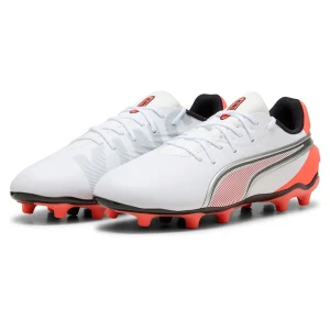 Chaussures De Football Junior King Match Fg/ag PUMA White / Glowing Red / PUMA Black / PUMA Silver EU 35 1/2 Garçon,Fille