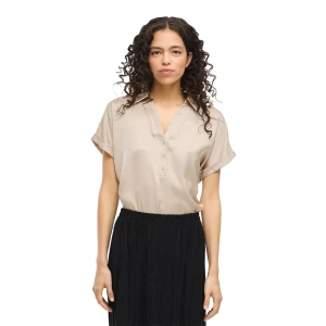 Vila Blouse à Manches Courtes Enna Ravenna Cement 34 Femme