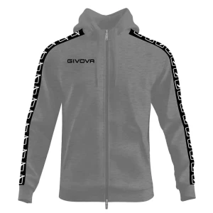 Givova Sweat-shirt à Zip Terry Band Light Melange Gray / Black 2XS Homme,Femme