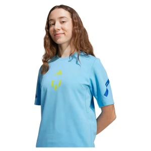 Adidas T-shirt à Manches Courtes Messi Z.n.e Semi Blue Burst / Semi Solar Yellow 15-16 Années Garçon,Fille