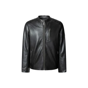 Pepe Jeans Veste En Cuir Joey Black M Homme