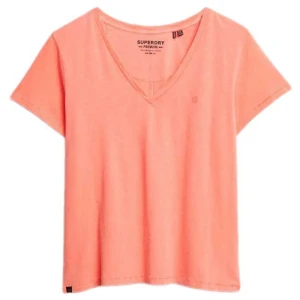 Superdry T-shirt à Manches Courtes Studios Slub Emb Vee Fluro Coral 2XS Femme