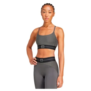 Adidas Soutien-gorge De Sport à Faible Impact Hyperglam Rib Bralette Grey Six / Black L