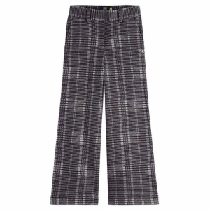 Scotch & Soda Pantalon Wide Leg Checked Plaza Taupe Check 4 Années Fille