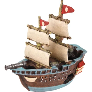 Flamingo Decoración De Acuarios Ropa Pirate Boat 18x7x17cm Multicolor 18 x 7 x 17 cm