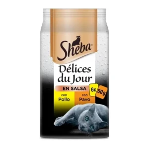Sheba Comida Húmeda Para Gatos De Pollo Y Pavo Delices Du Jour 12x6x50g Black One Size