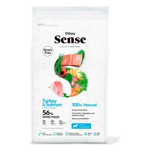 Dibaq Nourriture Pour Chiens Au Saumon Et à La Dinde Sense Grain Free Puppy 2kg Multicolor One Size