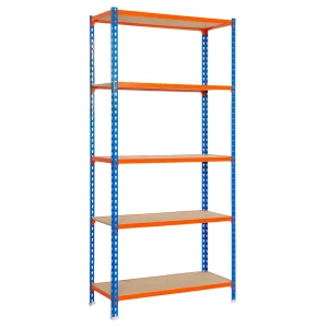 Simonclick Étagère Métallique Maderclick 5/300 1800x900x300 Mm Blue / Orange / Wood One Size