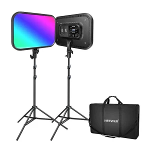 Neewer Studio De Lumière Kit Rgb168 Rgb Led 60w 2500-8500k Black One Size unisex