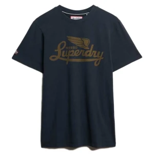 Superdry T-shirt à Manches Courtes Heritage Brand Relaxed Fit Eclipse Navy M Homme