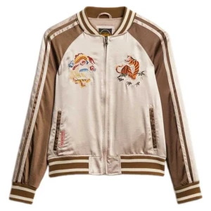 Superdry Blouson Bomber Suikajan Champagne / Antique Bronze 2XS Femme
