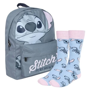Cerda Stitch Ensemble De Conception De Sac à Dos Et De Chaussettes Décontractés Stitch 16l Blue / Pink One Size unisex