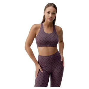 Born Living Yoga Top De Sport à Maintien Moyen-élevé Monogram Dark Cherry XS