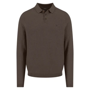 Fynch Hatton Polo à Manches Longues 1509328 Dark Chocolate L Homme