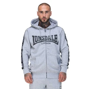 Lonsdale Sweat-shirt à Zip Bigton Marl Grey / Black / White L