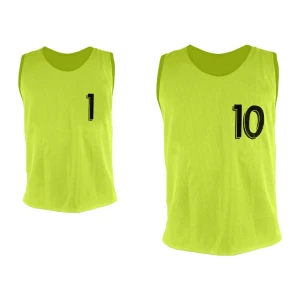 Sporti France Gilet D´entraînement Numbered 1 To 10 10 Unités Neon Green M male