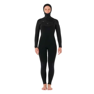 Rip Curl Combinaison En Néoprène à Manches Longues Avec Capuche Et Fermeture éclair Sur La Poitrine Pour Femme Dawn Patrol H 5/4 Mm Black 6 Femme