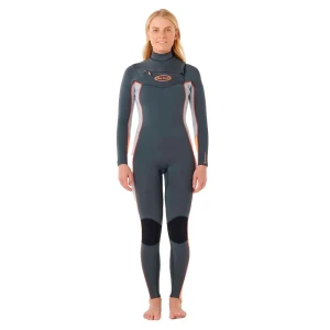 Rip Curl Traje De Neopreno Con Cremallera En El Pecho De Manga Larga Para Mujer Dawn Patrol Pro 3/2 Mm Charcoal 10