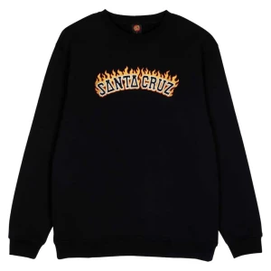 Santa Cruz Sweat-shirt Burnt Collegiate Crew Black L Homme