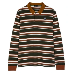 Santa Cruz Polo De Manga Larga Cera Dark Moss Stripe M