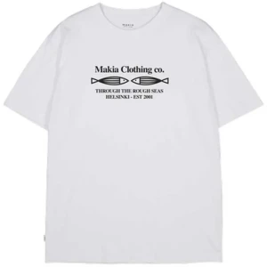 Makia T-shirt à Manches Courtes Fiskari White S Homme