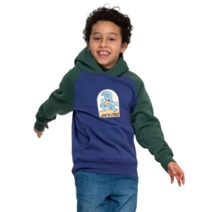 Santa Cruz Sweat à Capuche Beach Bum Hand Front Navy Blue / Cedar 8-10 Années Garçon,Fille