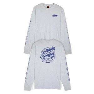 Santa Cruz T-shirt à Manches Longues Global Flame Dot Athletic Heather L Homme